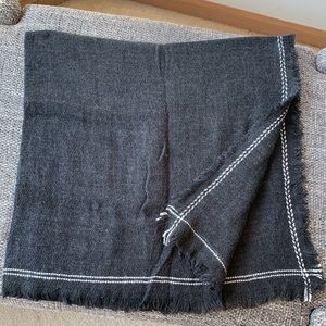 Charcoal gray blanket scarf